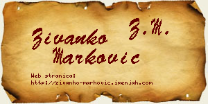 Živanko Marković vizit kartica